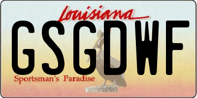 LA license plate GSGDWF