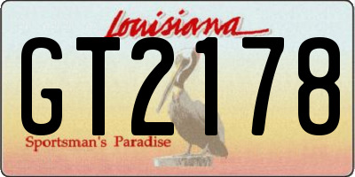 LA license plate GT2178