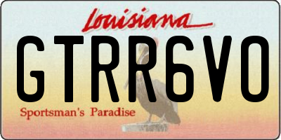 LA license plate GTRR6VO