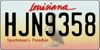 LA license plate HJN9358