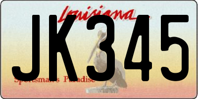 LA license plate JK345