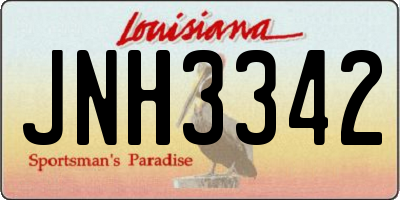 LA license plate JNH3342
