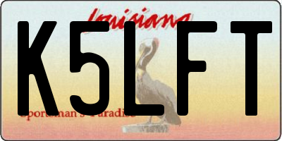 LA license plate K5LFT