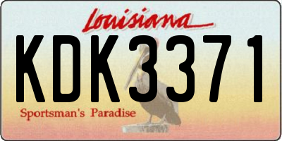 LA license plate KDK3371