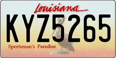 LA license plate KYZ5265