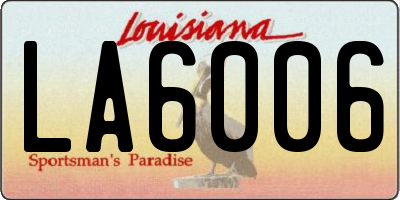 LA license plate LA6006