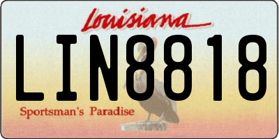 LA license plate LIN8818