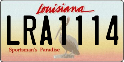 LA license plate LRA1114