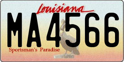 LA license plate MA4566