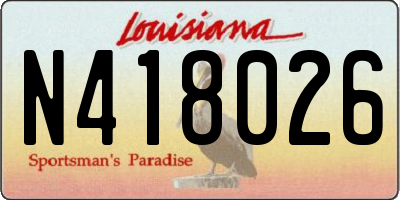 LA license plate N418026