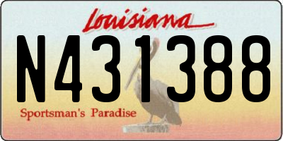 LA license plate N431388