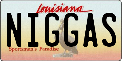 LA license plate NIGGAS