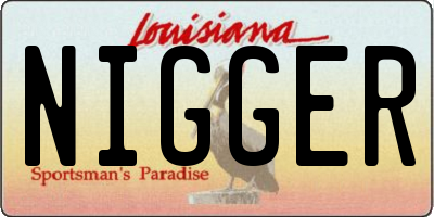 LA license plate NIGGER