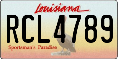 LA license plate RCL4789