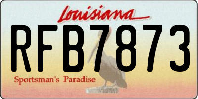 LA license plate RFB7873