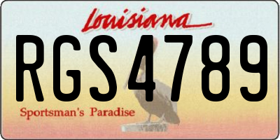 LA license plate RGS4789