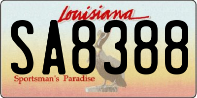 LA license plate SA8388