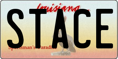 LA license plate STACE