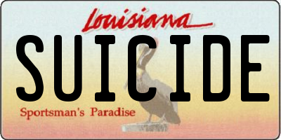 LA license plate SUICIDE