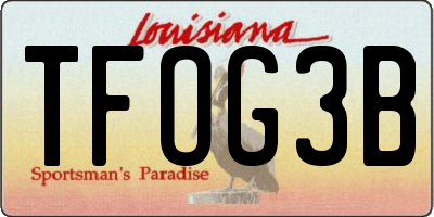 LA license plate TFOG3B