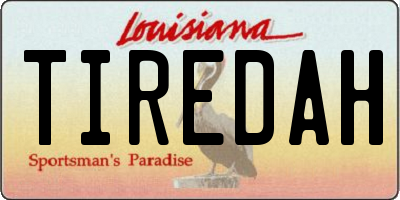 LA license plate TIREDAH