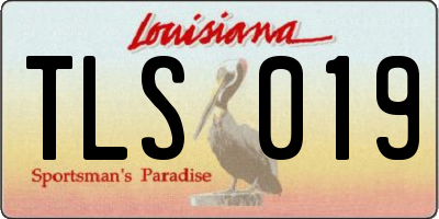LA license plate TLS019