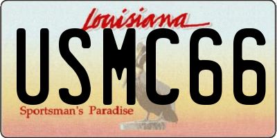 LA license plate USMC66