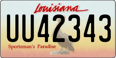 LA license plate UU42343