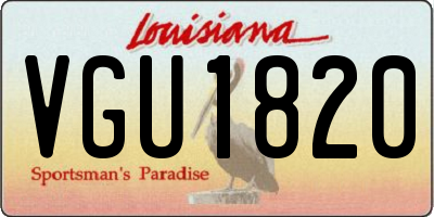 LA license plate VGU1820