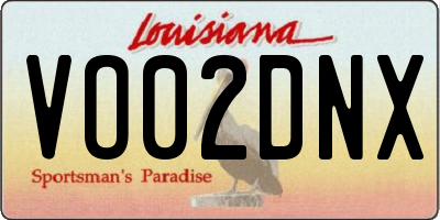 LA license plate VO02DNX