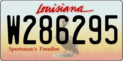 LA license plate W286295