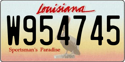 LA license plate W954745