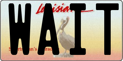 LA license plate WAIT