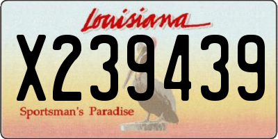 LA license plate X239439