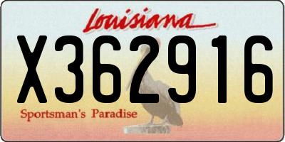 LA license plate X362916