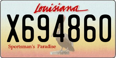 LA license plate X694860