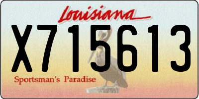 LA license plate X715613