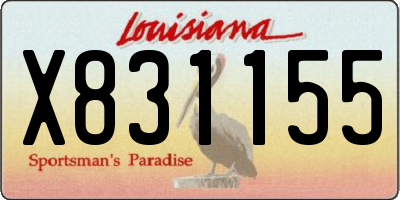 LA license plate X831155