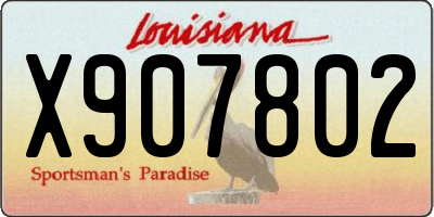 LA license plate X907802