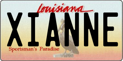 LA license plate XIANNE