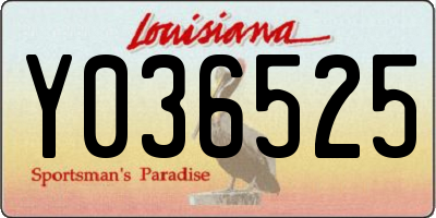 LA license plate Y036525