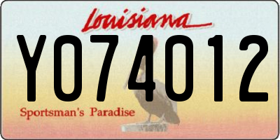 LA license plate Y074012