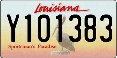 LA license plate Y101383