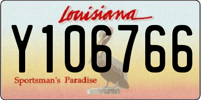 LA license plate Y106766