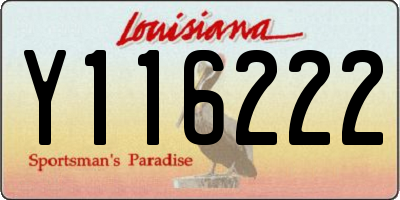 LA license plate Y116222