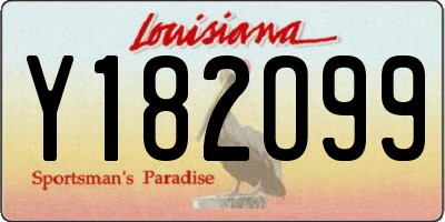 LA license plate Y182O99