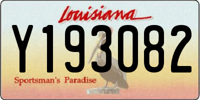 LA license plate Y193082