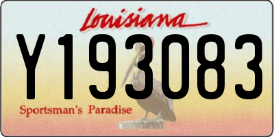 LA license plate Y193083