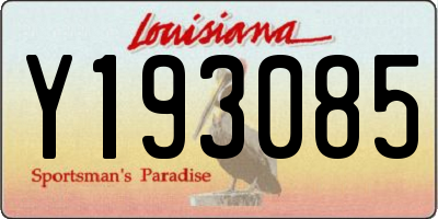 LA license plate Y193085