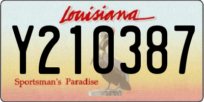 LA license plate Y210387